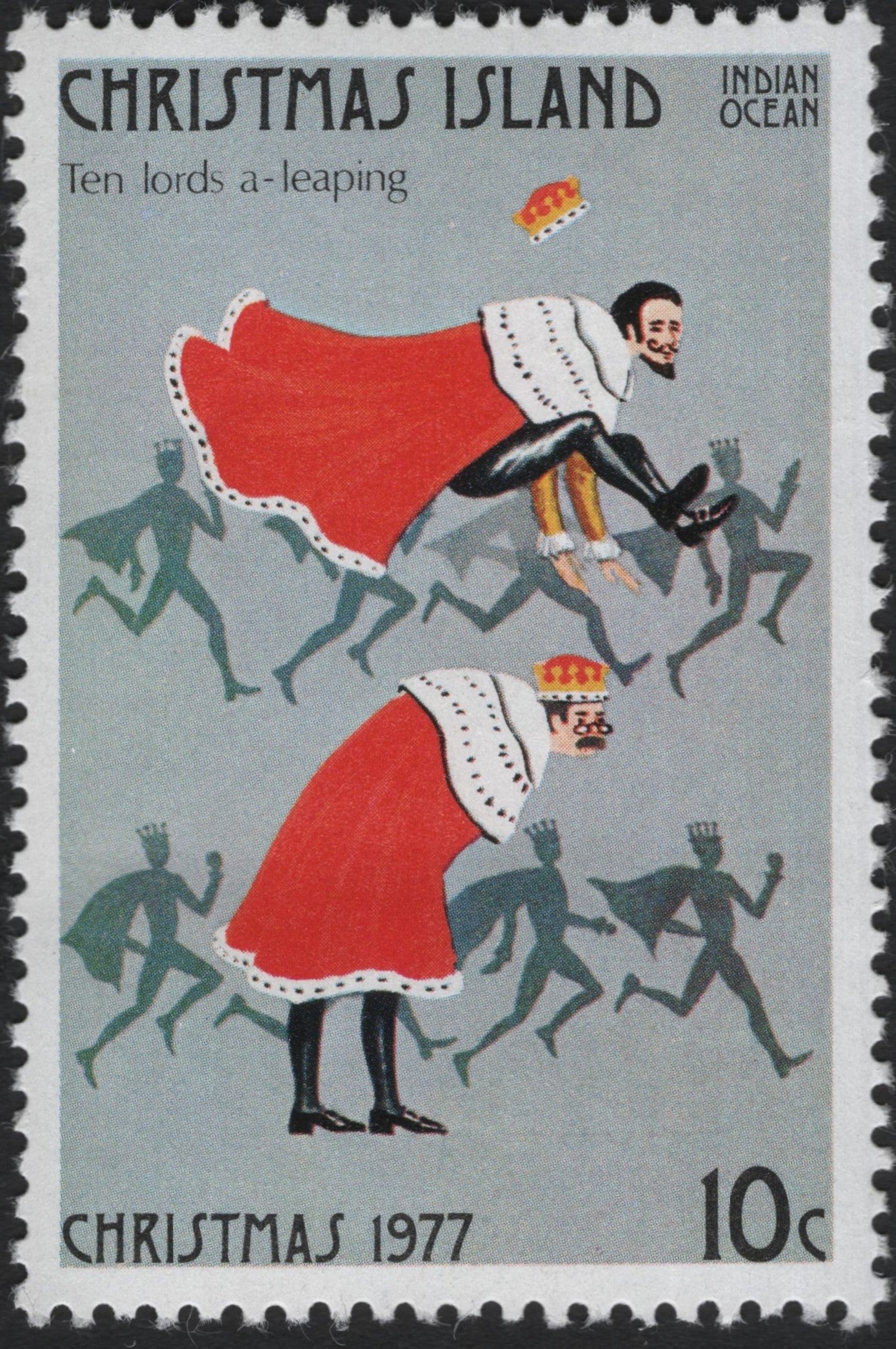 SCG10341 - Christmas Island 1977 – “Ten Lords a-Leaping” – 10c Christmas Issue