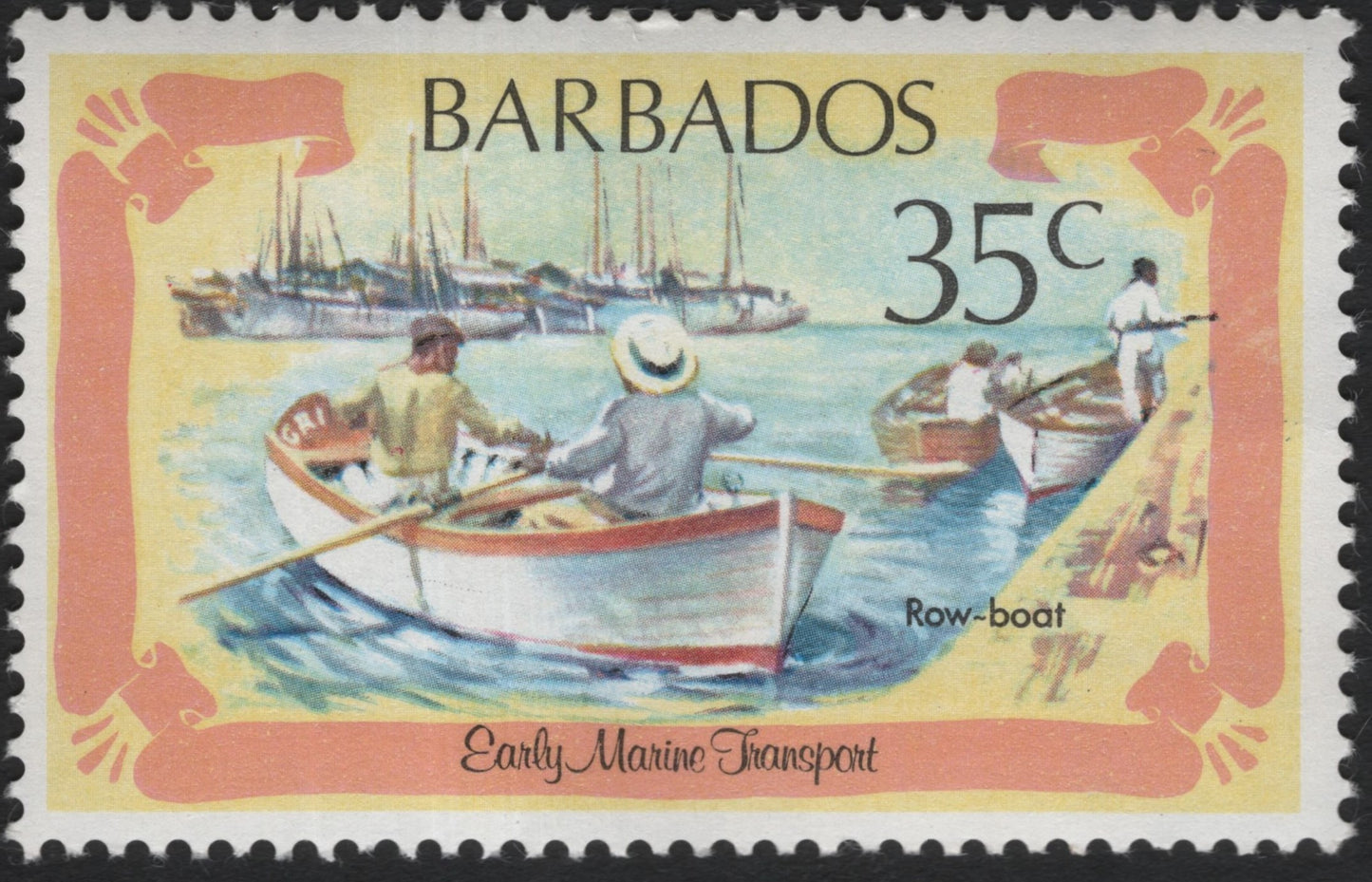 SCG10365 - Barbados 35c “Row-Boat” – Early Marine Transport Series