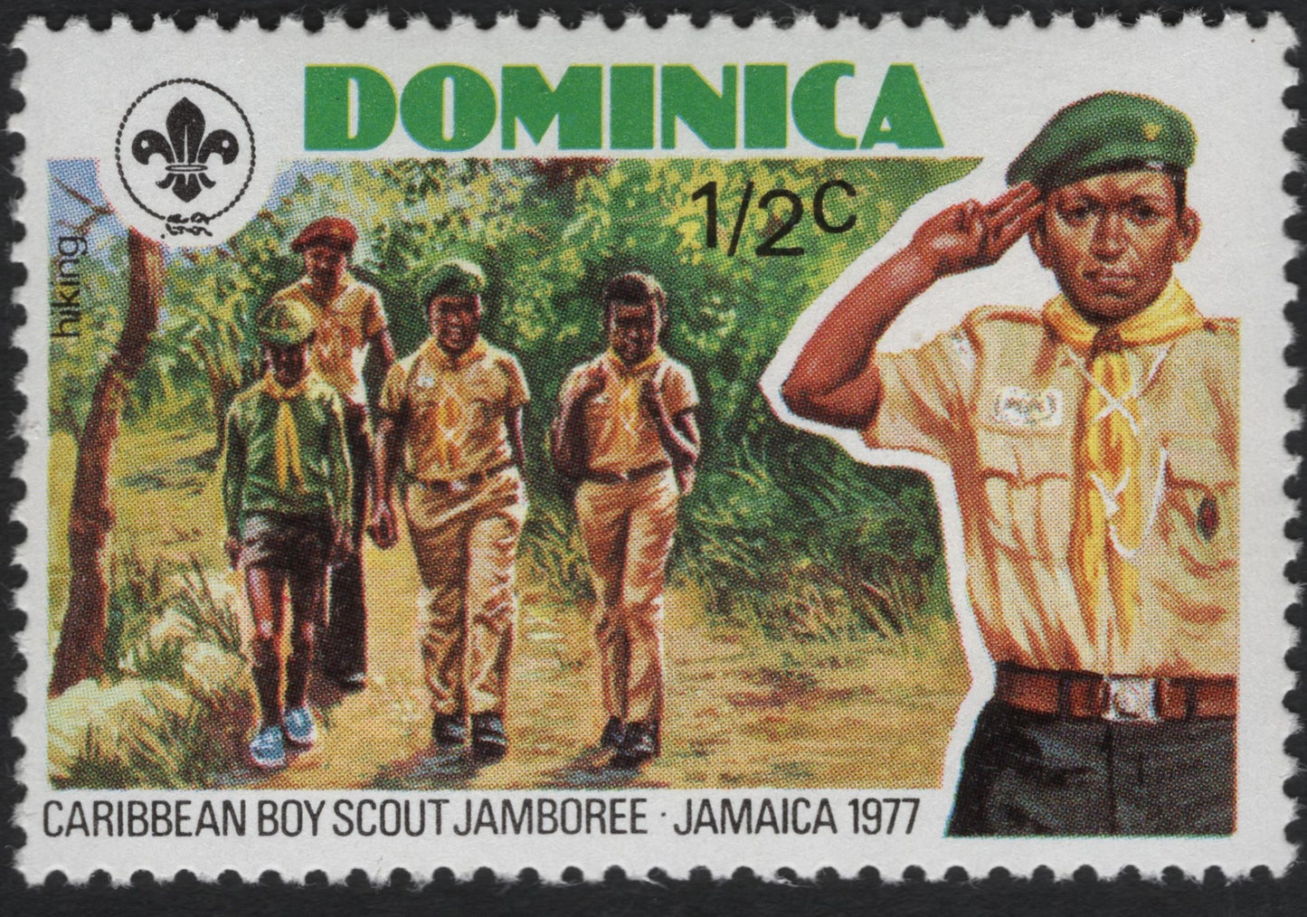 SCG10386 - 🇩🇲 Dominica 1977 – Caribbean Boy Scout Jamboree (Jamaica) – ½c