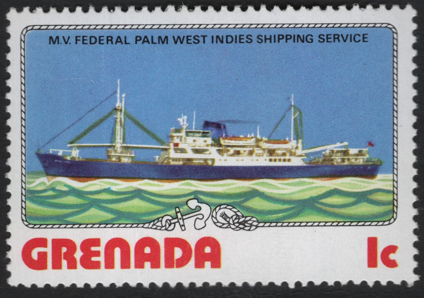 SCG10387 - Grenada 1c “M.V. Federal Palm – West Indies Shipping Service” Stamp