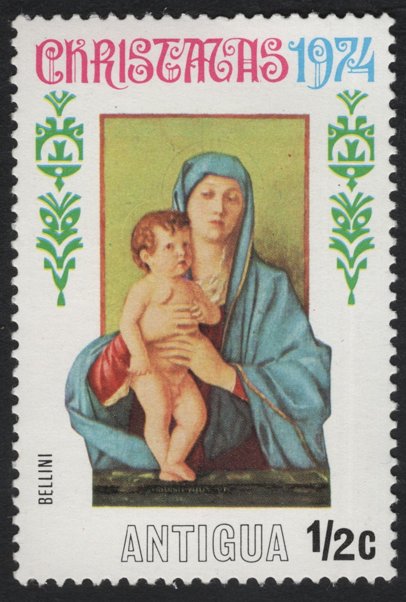 SCG10403 - Antigua 1974 Christmas – Bellini “Madonna and Child” – ½c Commemorative