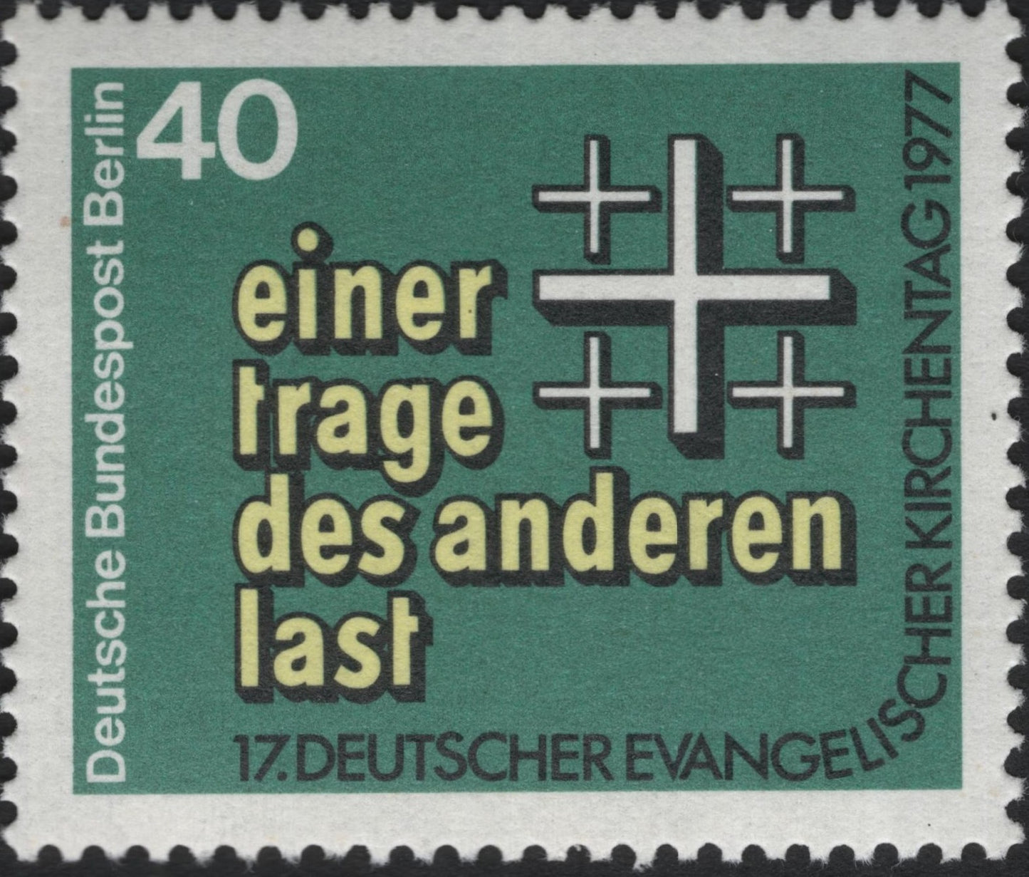 SCG10428 - 🇩🇪 Germany (Berlin) 1977 – 17th German Evangelical Church Day “Einer trage des anderen Last” – 40 Pfennig