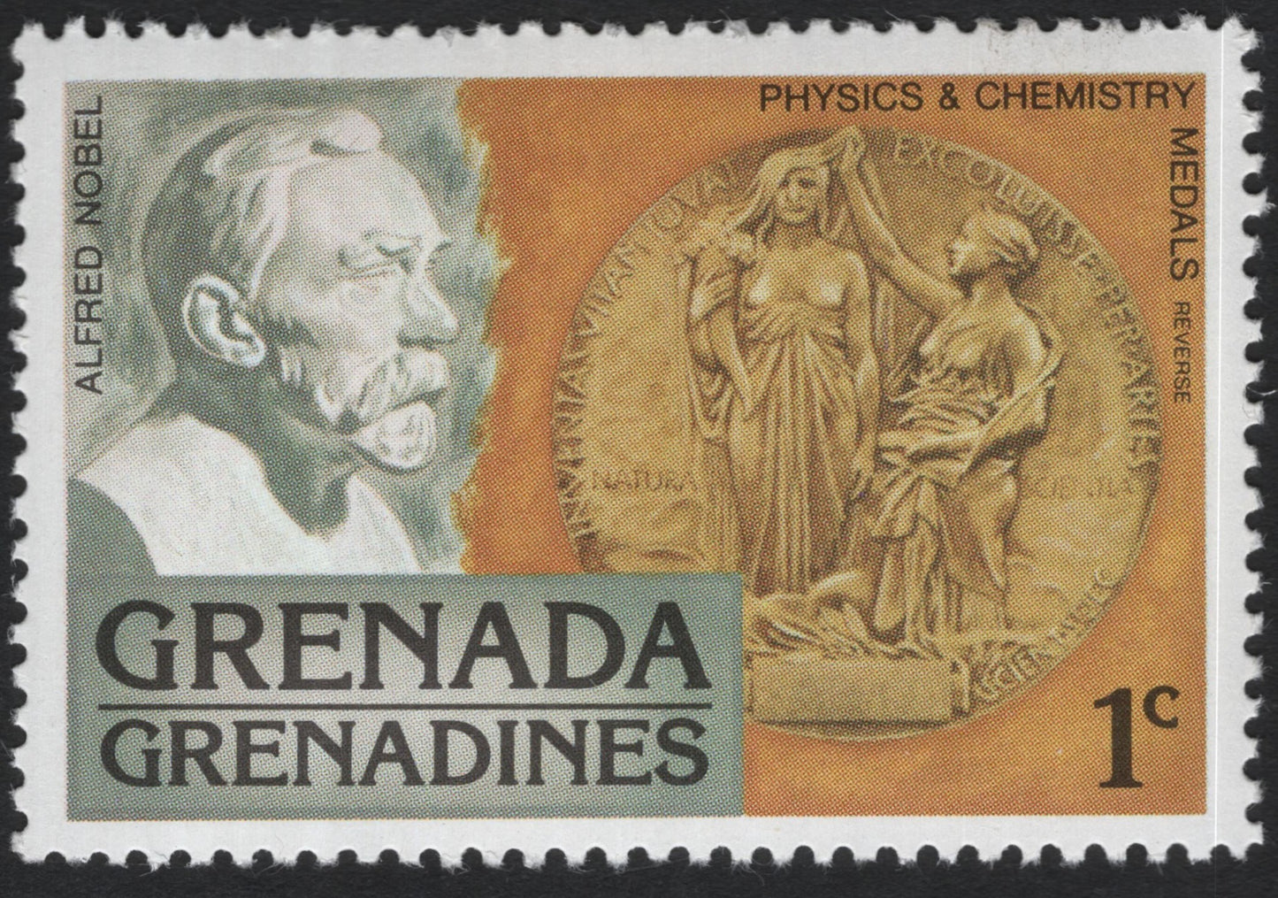 SCG10434 - Grenada Grenadines – Alfred Nobel & Physics/Chemistry Medal – 1c