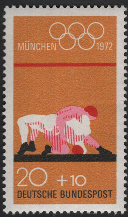 SCG10697 - Germany 1972 Munich Olympics Semi-Postal Set – Wrestling, Gymnastics, Swimming & Sailing