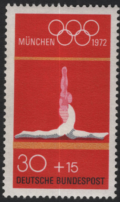 SCG10697 - Germany 1972 Munich Olympics Semi-Postal Set – Wrestling, Gymnastics, Swimming & Sailing