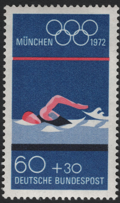SCG10697 - Germany 1972 Munich Olympics Semi-Postal Set – Wrestling, Gymnastics, Swimming & Sailing