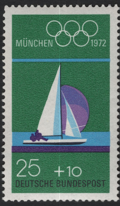 SCG10697 - Germany 1972 Munich Olympics Semi-Postal Set – Wrestling, Gymnastics, Swimming & Sailing