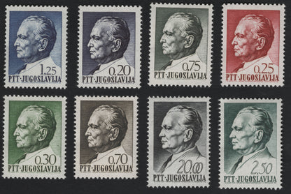 SCG10705 - Yugoslavia – Marshal Josip Broz Tito Definitive Set (8 Values), 1967–1970