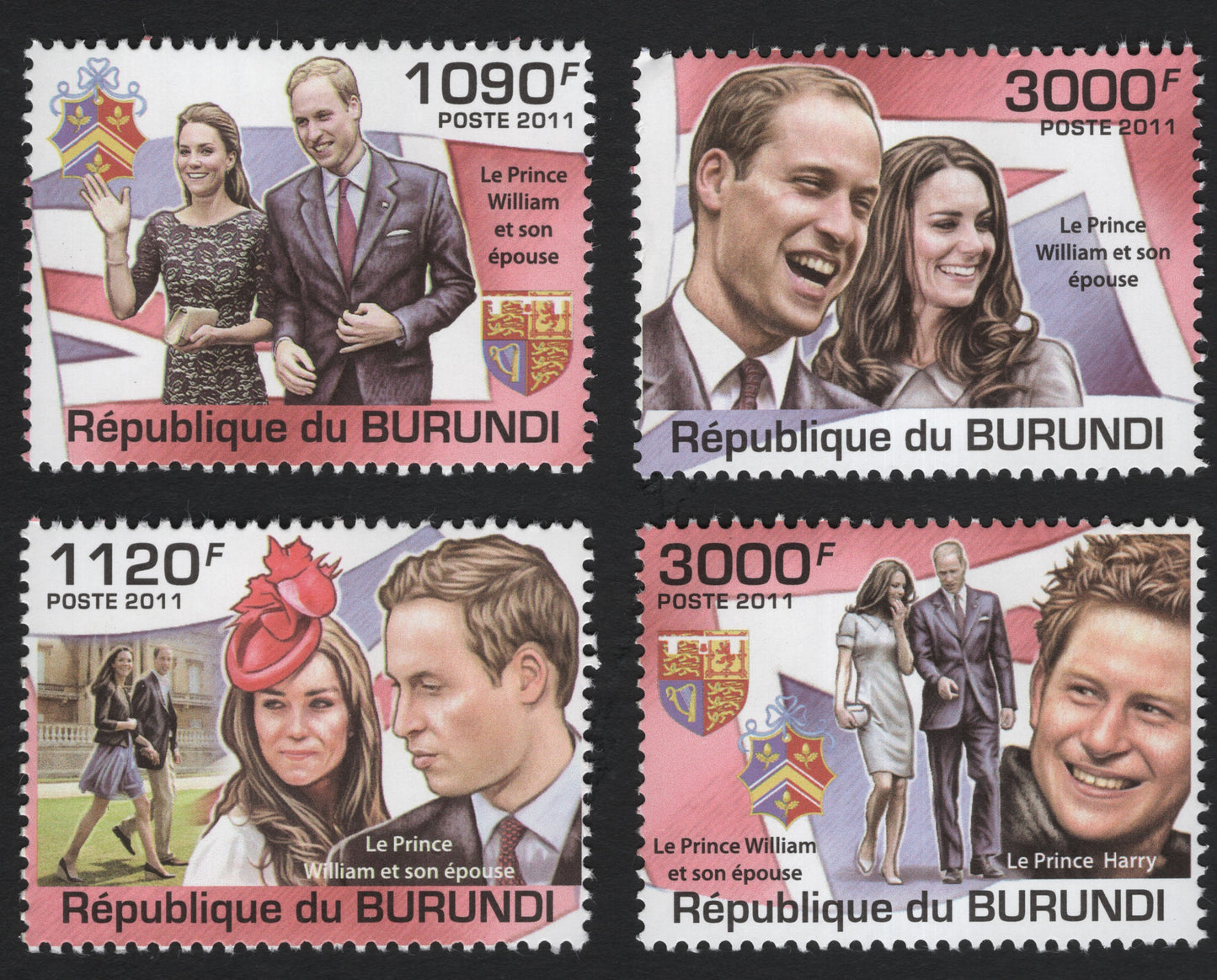 SCG10708 - Burundi 2011 – Prince William & Catherine Middleton Royal Wedding Set (4 Stamps)