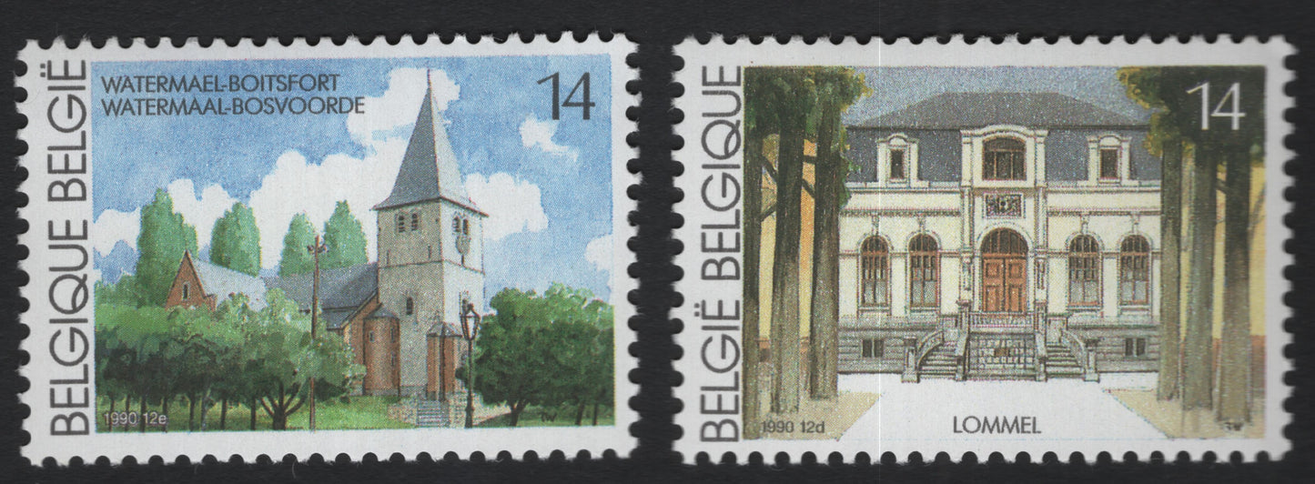 SCG10710 - Belgium 1990 – Watermael-Boitsfort & Lommel Architecture 14F Pair