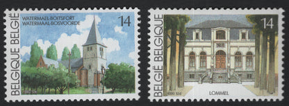 SCG10710 - Belgium 1990 – Watermael-Boitsfort & Lommel Architecture 14F Pair