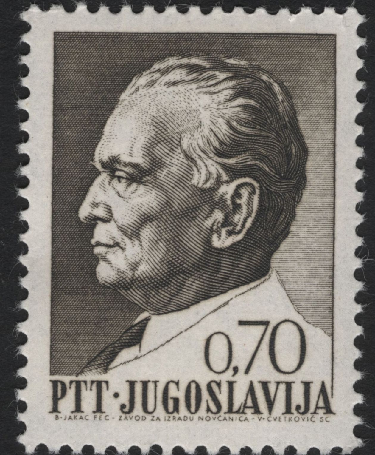 SCG10705 - Yugoslavia – Marshal Josip Broz Tito Definitive Set (8 Values), 1967–1970