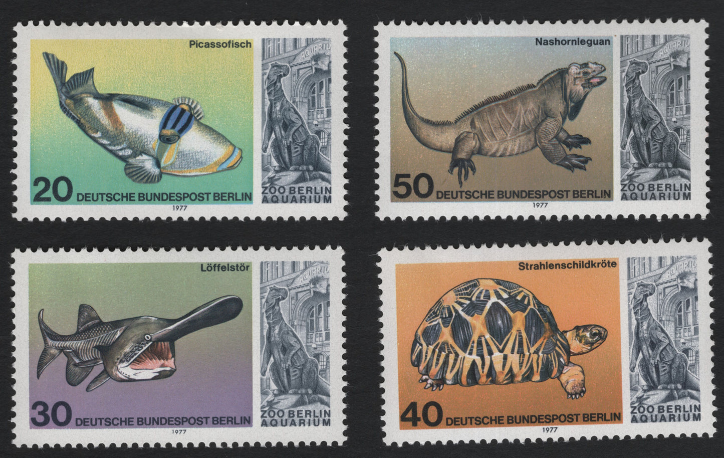 SCG10711 - Germany (Berlin) 1977 – Zoo Berlin Aquarium Fauna Set (4 Stamps)