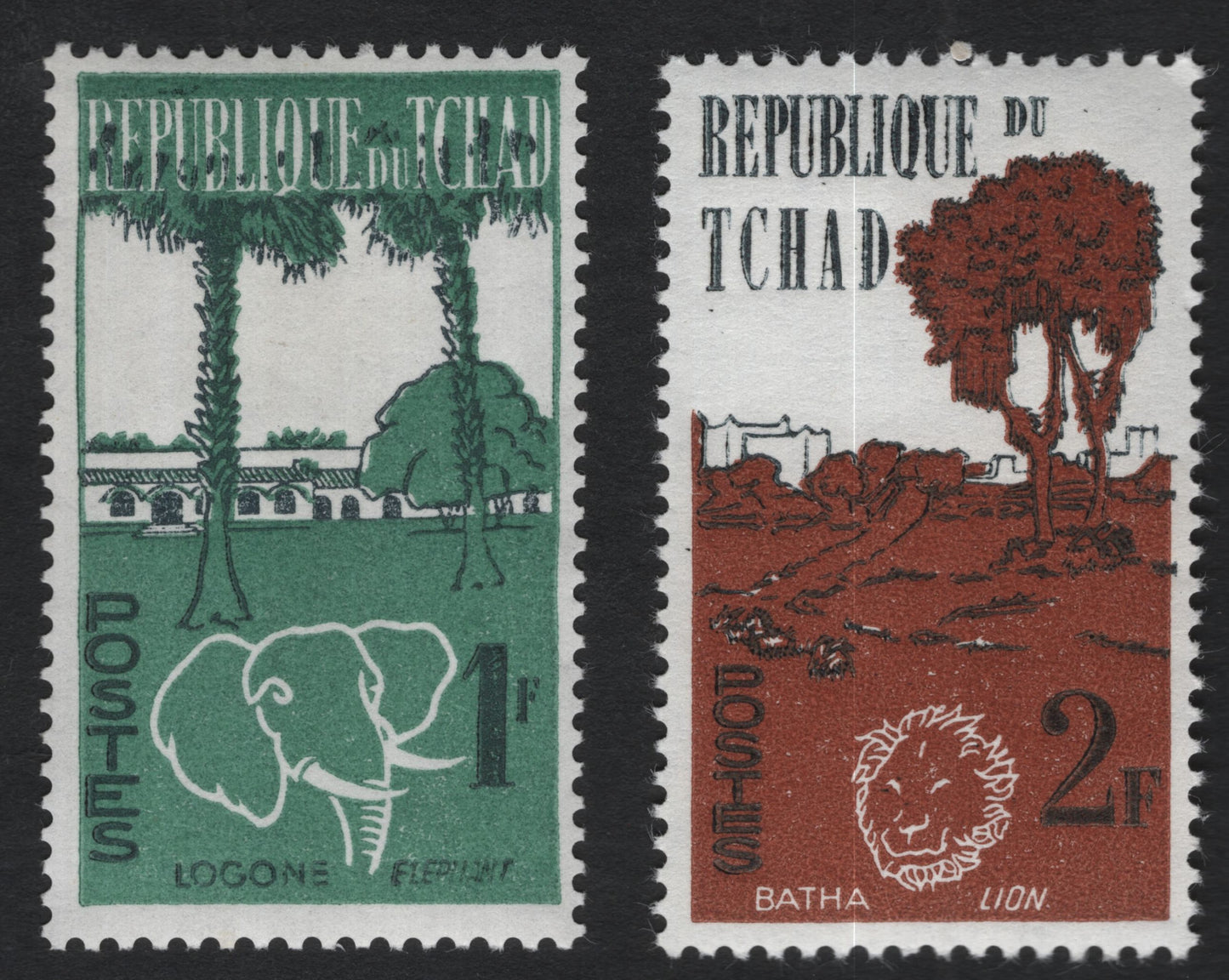 SCG10706 - Chad 1F “Logone Elephant” Definitive Stamp