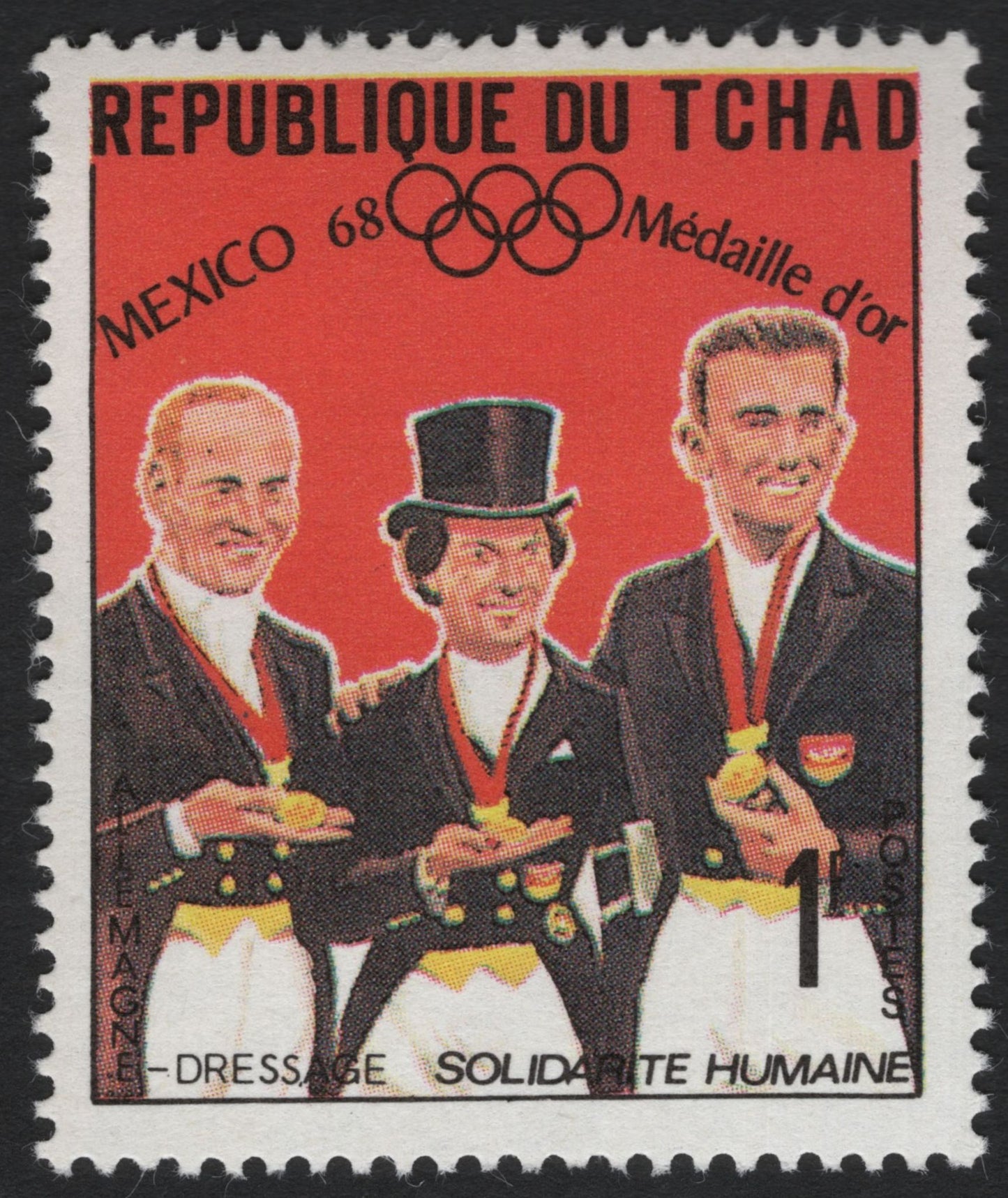 SCG10720 - Chad 1968 Mexico Olympics “Médaille d’Or” Commemorative Set – Dressage, Shooting & Boxing