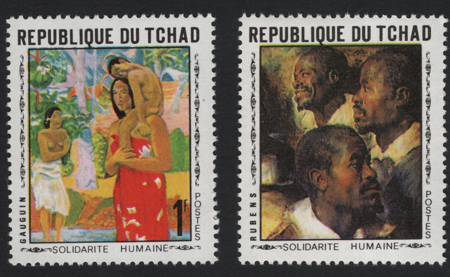 SCG10721 - Chad – “Solidarité Humaine” Art Stamps Featuring Gauguin & Rubens