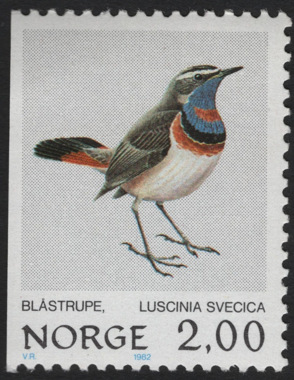 SCG10443 - Norway 1982 Bluethroat – Luscinia svecica – 2.00 kr Bird Definitive