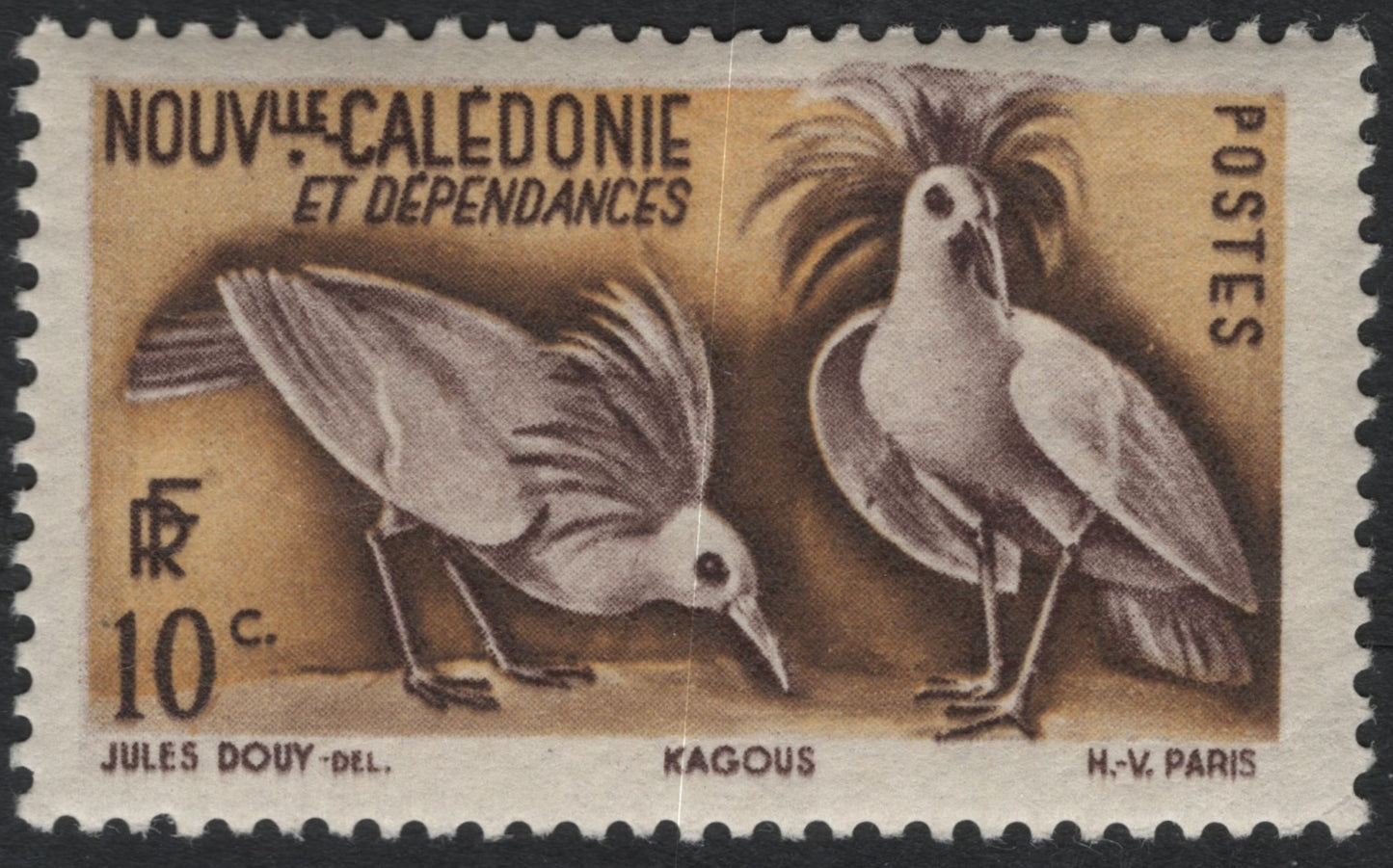 SCG10470 - New Caledonia 10c “Kagou” Bird Stamp – 1950s Issue