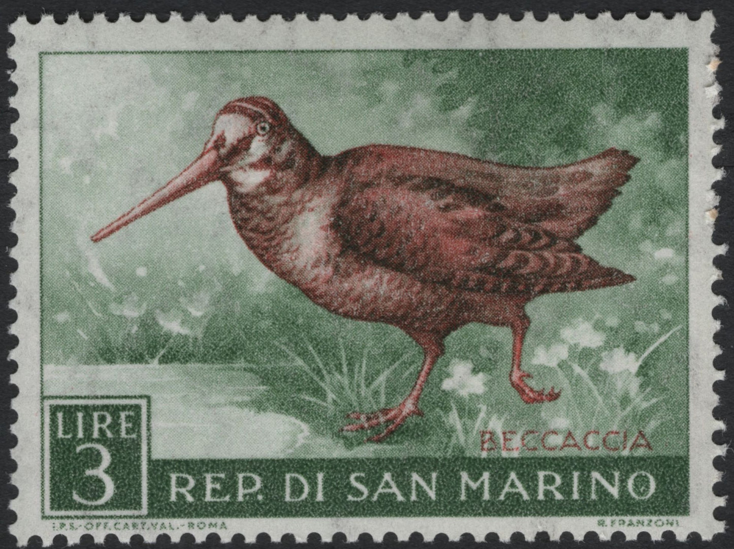 SCG10473 - San Marino 3 Lire “Beccaccia” Woodcock – Wildlife Definitive