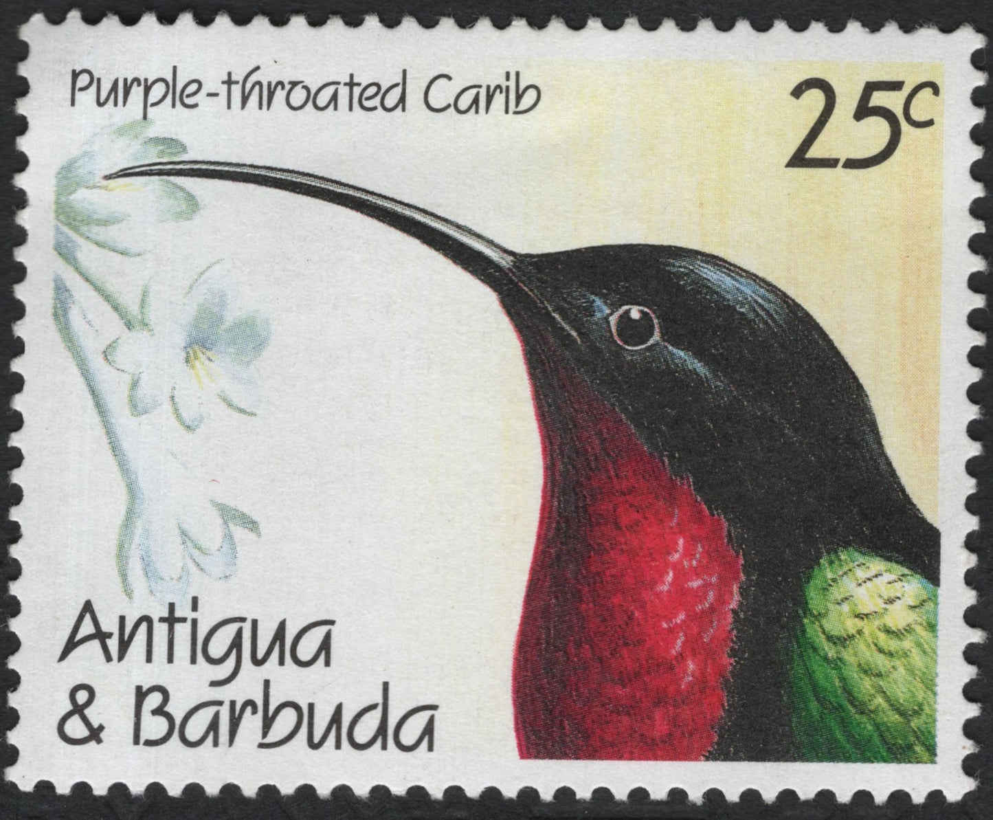 SCG10483 - Antigua & Barbuda – Purple-throated Carib Hummingbird 25c Stamp