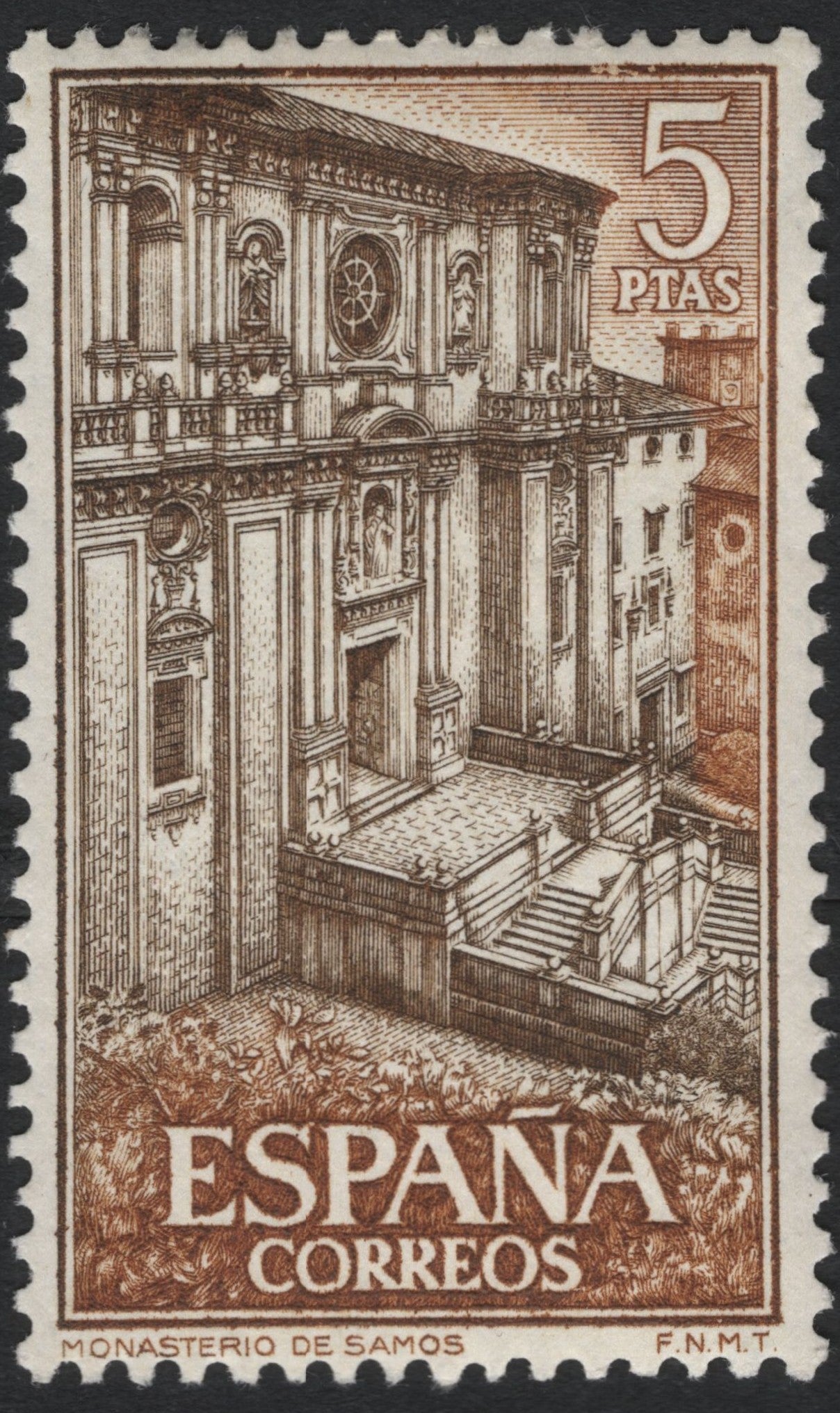 SCG10501 - Spain 5 Ptas “Monasterio de Samos” – Architectural Heritage Issue