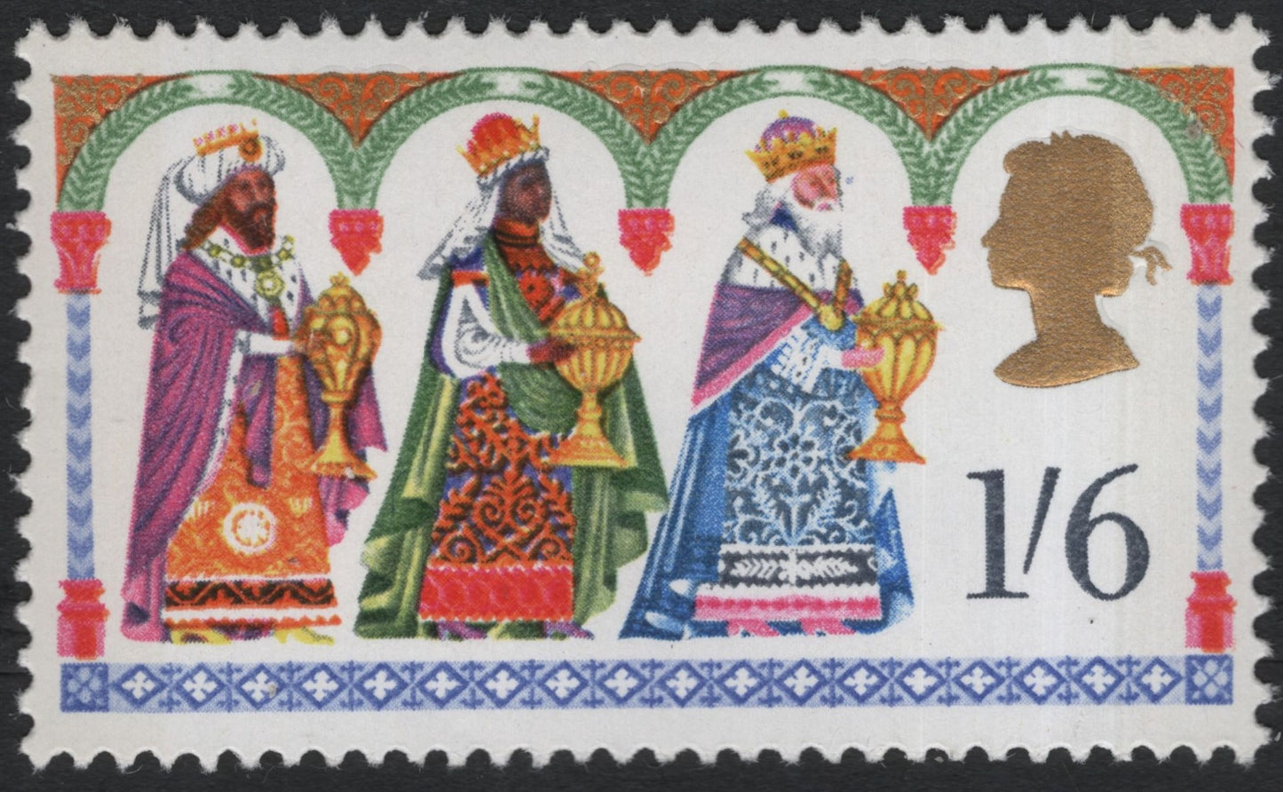 SCG10494 - Great Britain 1966 – “Three Kings” Christmas 1/6 Stamp