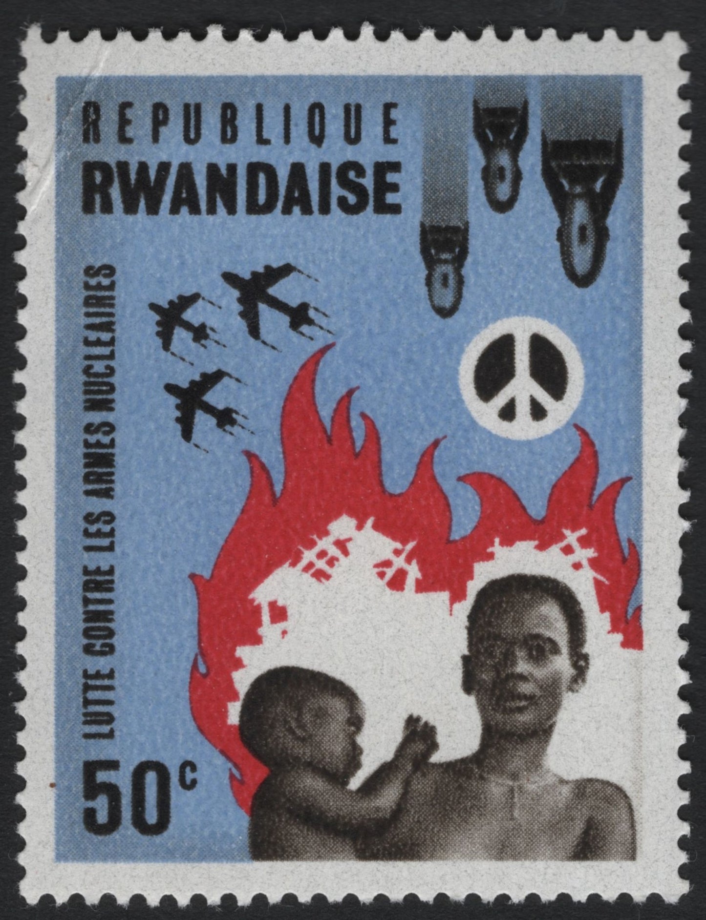 SCG10676 - Rwanda 1964 – “Lutte Contre les Armes Nucléaires” 50c Anti-Nuclear Campaign Stamp