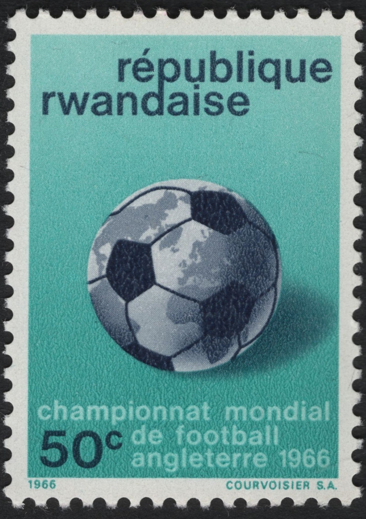 SCG10661 - Rwanda 1966 World Cup Football Championship 50c – England Issue