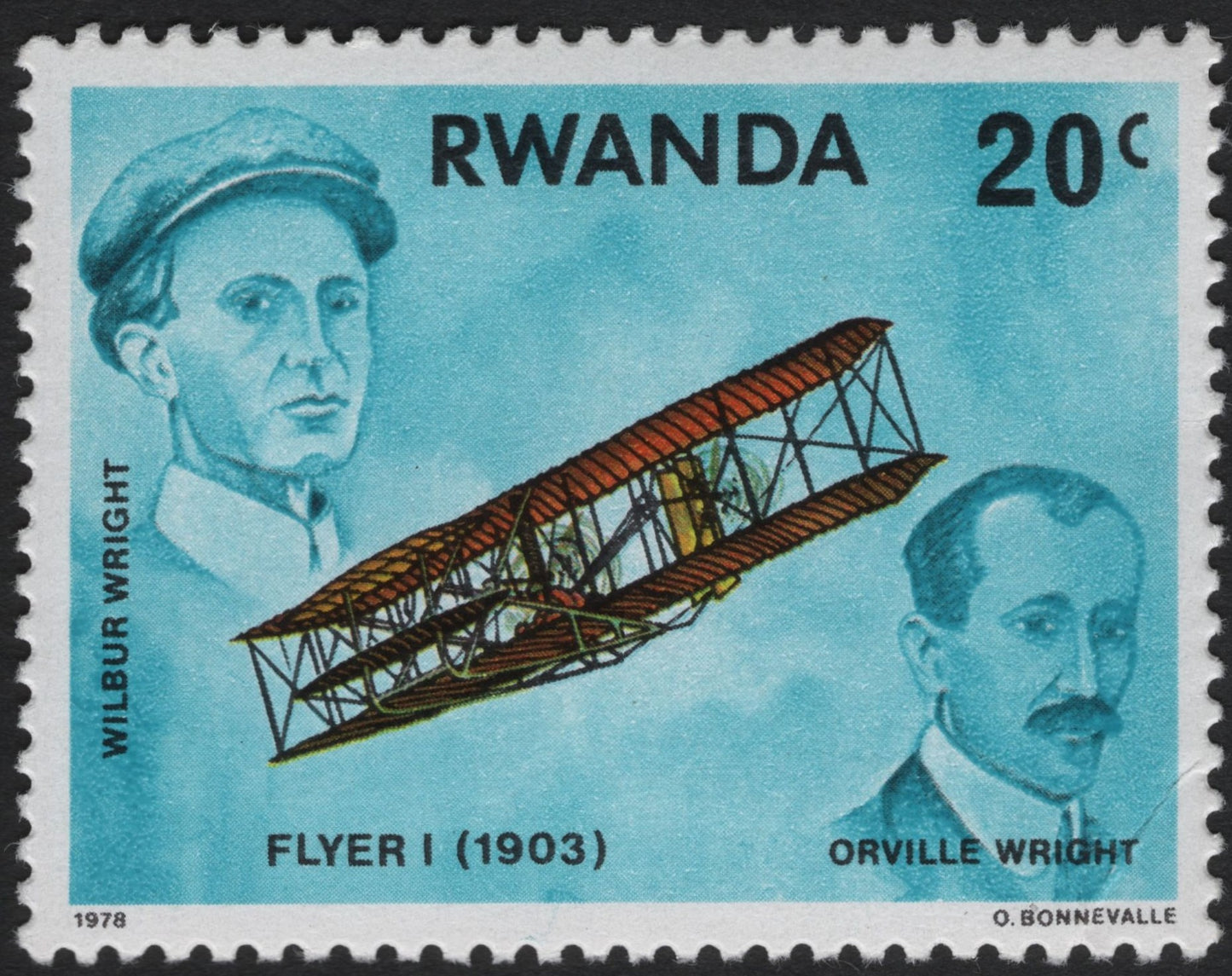 SCG10686 - Rwanda 1978 Flyer I (1903) – Wright Brothers 20c Stamp