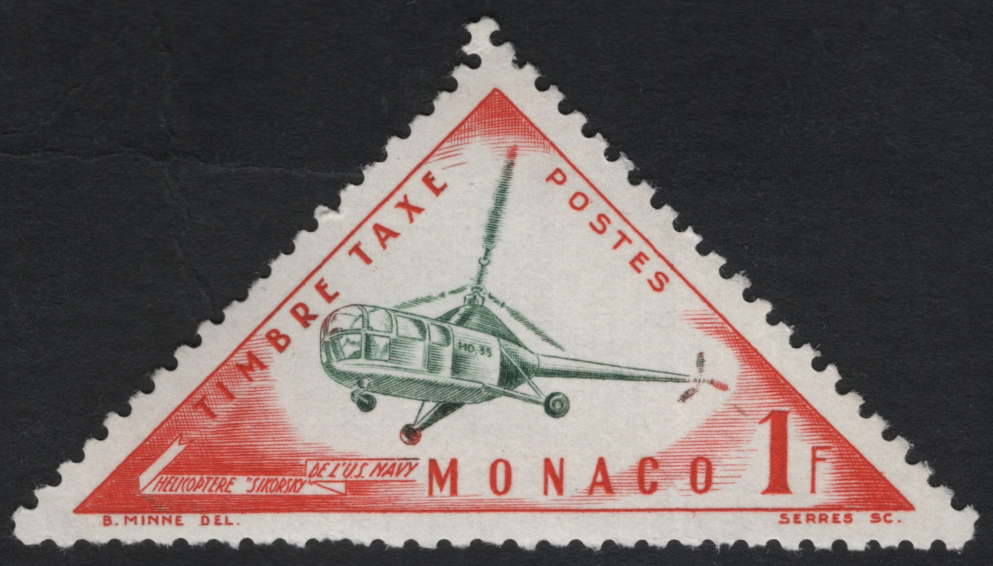 SCG10600 - Monaco Postage Due – Sikorsky HO3S-1 Helicopter (c.1950s)