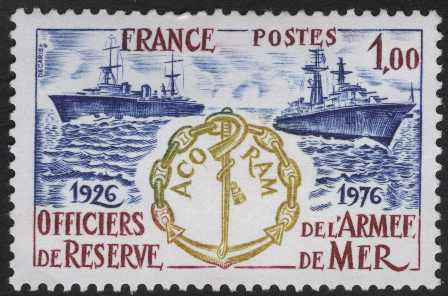 SCG10603 - France 1976 “Officiers de Réserve de l’Armée de Mer” Centennial – 1.00F