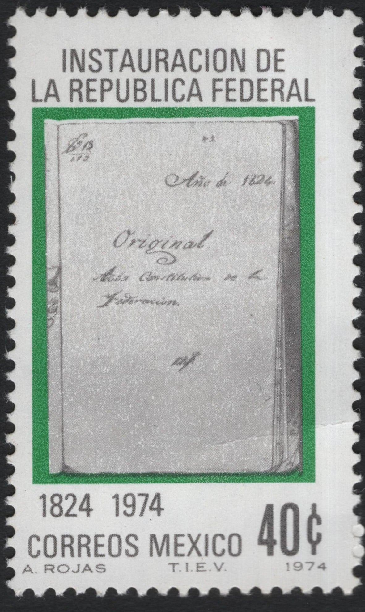 SCG10621 - Mexico 1974 – 150th Anniversary of the Federal Republic Constitution (40¢)