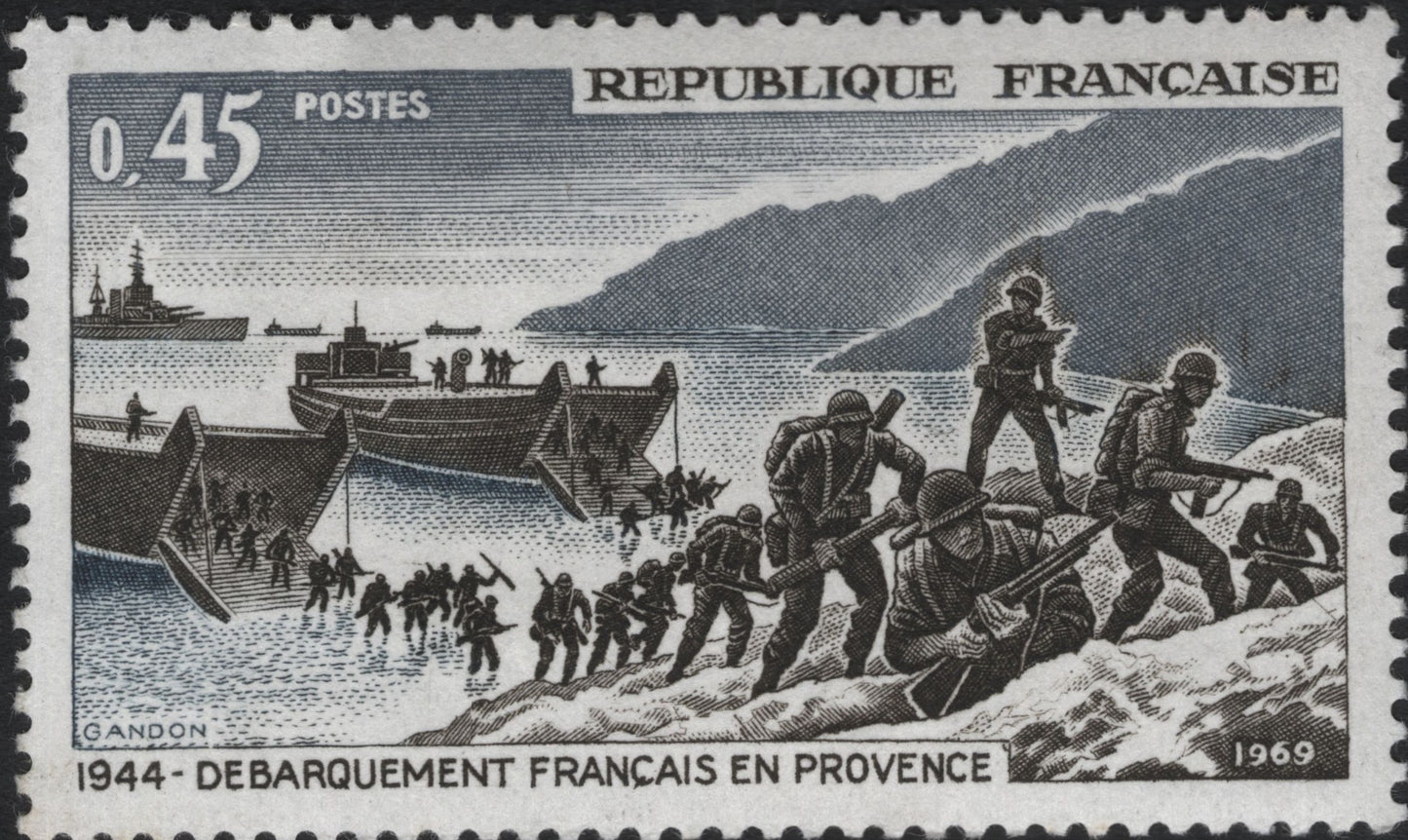 SCG10625 - France 1969 – Débarquement Français en Provence, 1944 (45c Commemorative)