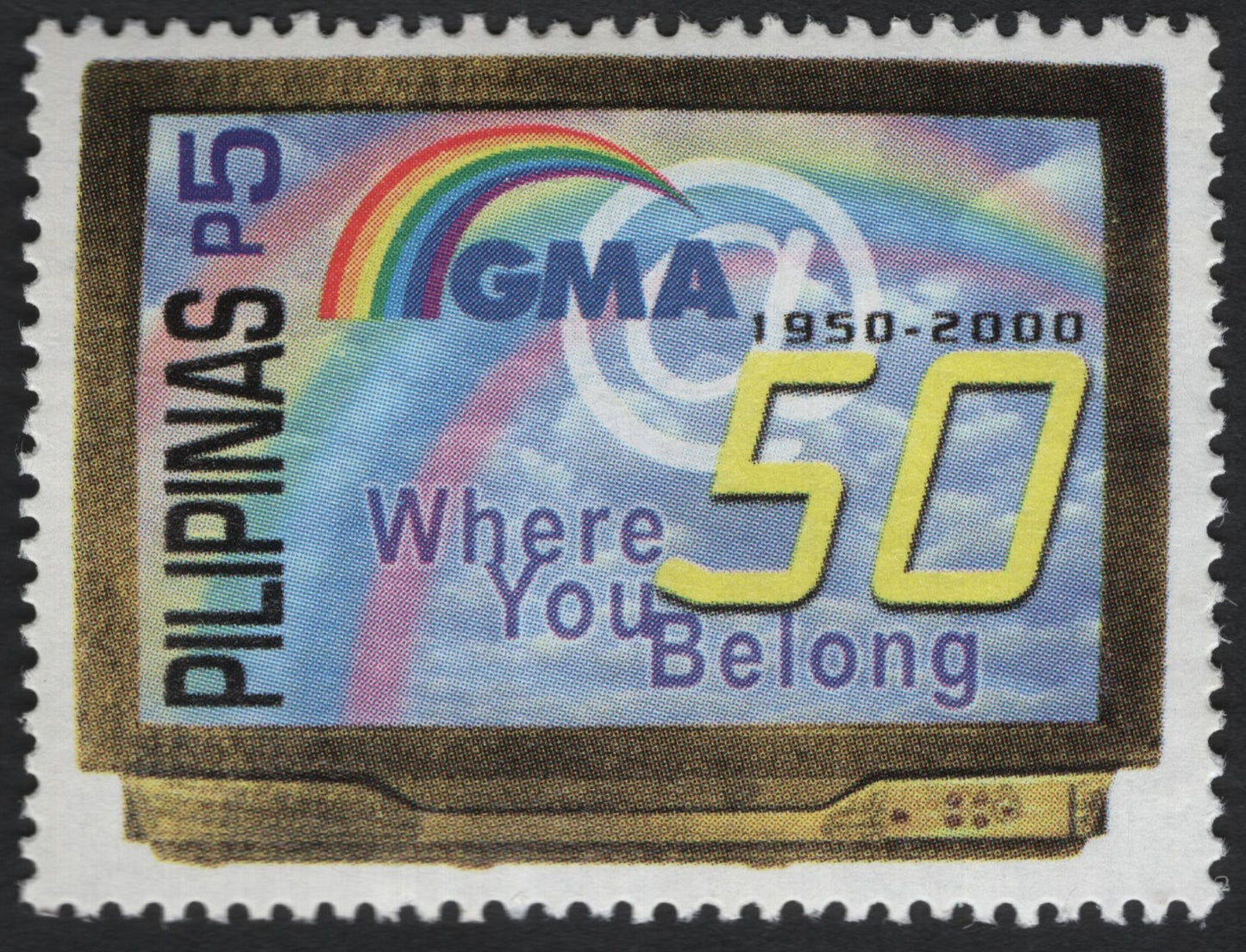 SCG10629 - Philippines 1993 – GMA Network 50th Anniversary Commemorative Stamp (₱5)