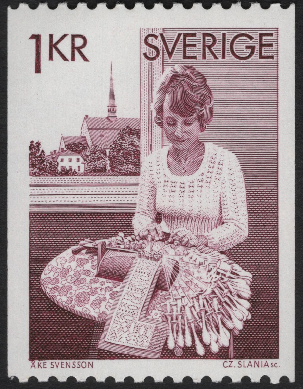 SCG10724 - Sweden – 1 Kr “Lacemaking Craft” (Engraved by Czesław Słania)
