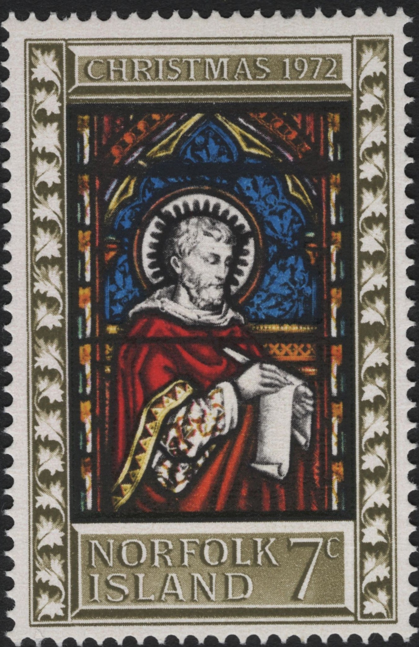 SCG10734 - Norfolk Island 1972 Christmas Stained-Glass Window – 7c