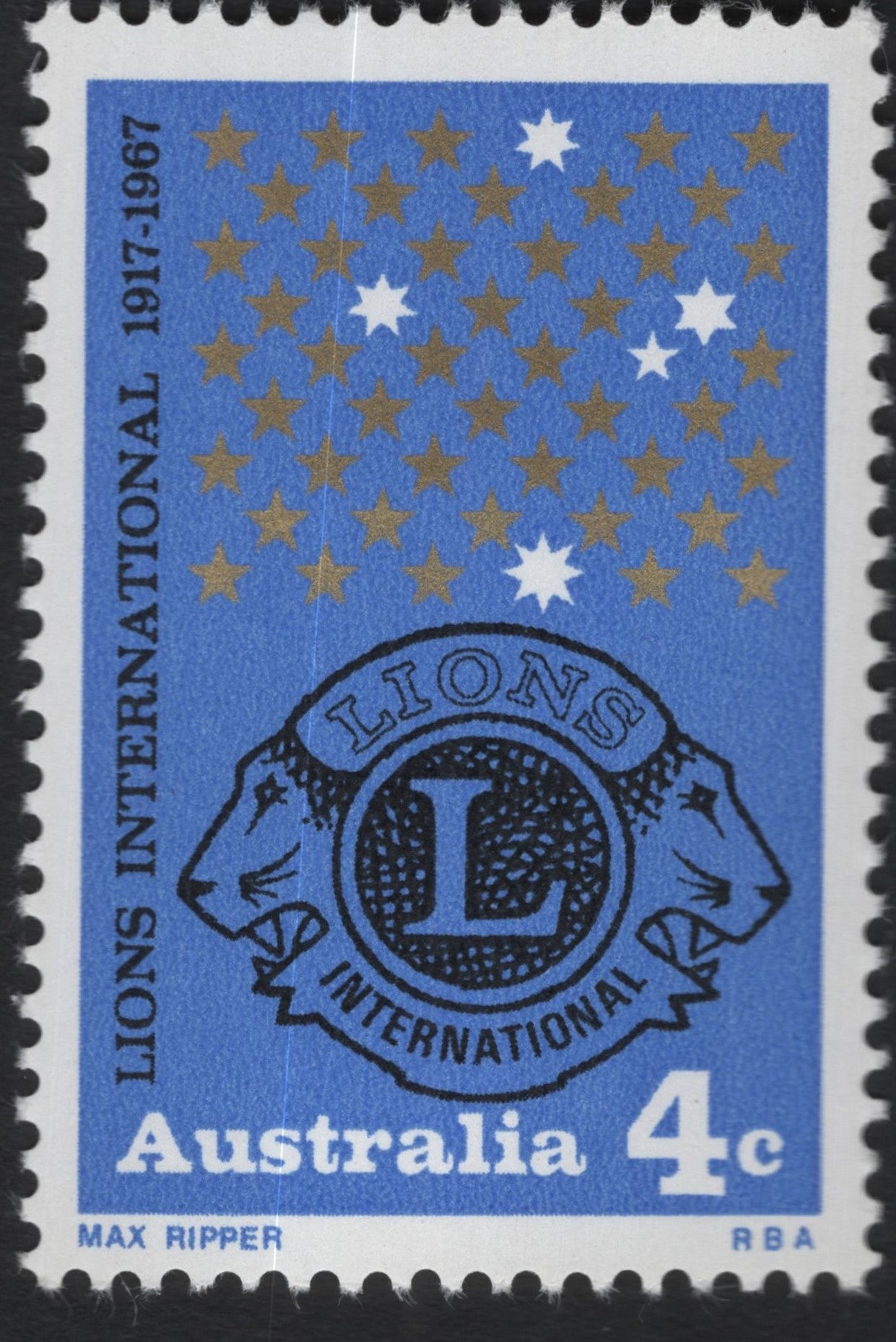 SCG10743 - Australia 1967 – Lions International 50th Anniversary 4c Commemorative
