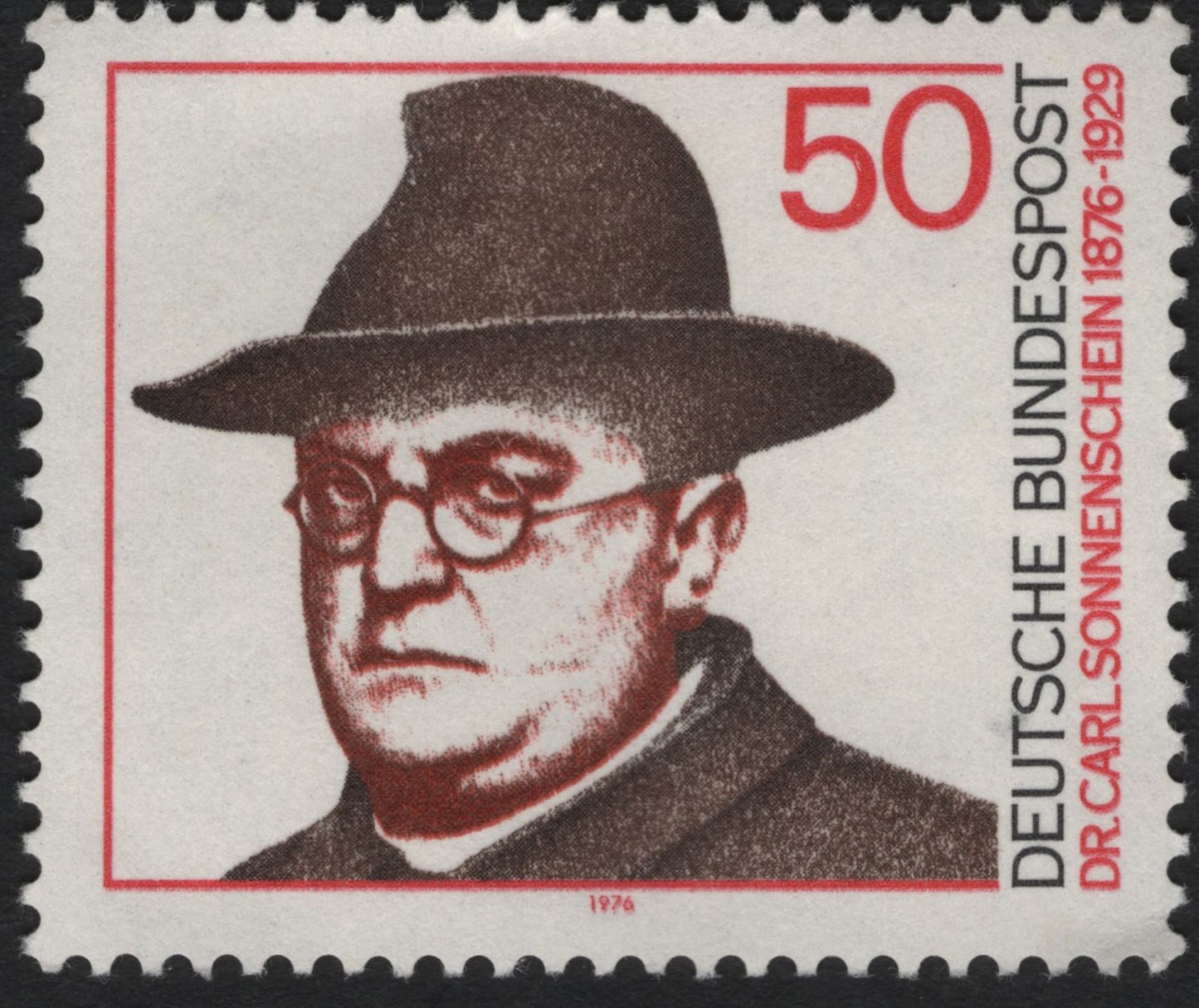 SCG10752 - Germany 1976 – Dr. Carl Sonnenschein 50 Pfennig Commemorative