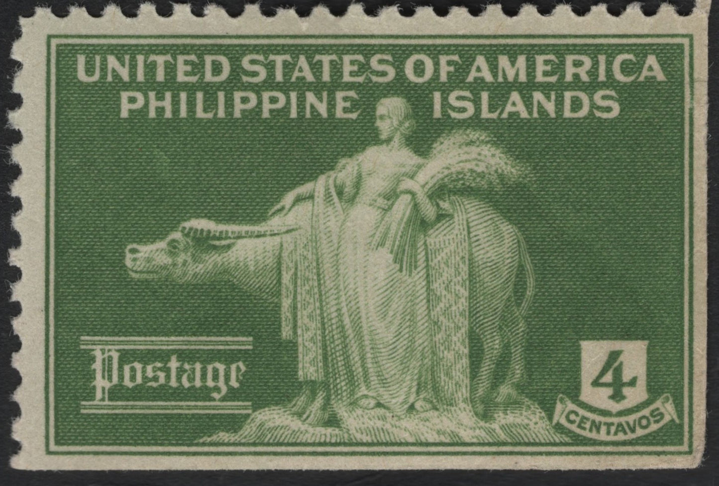 SCG10754 - 1930s Philippines (U.S. Administration) – Woman and Carabao 4c Green
