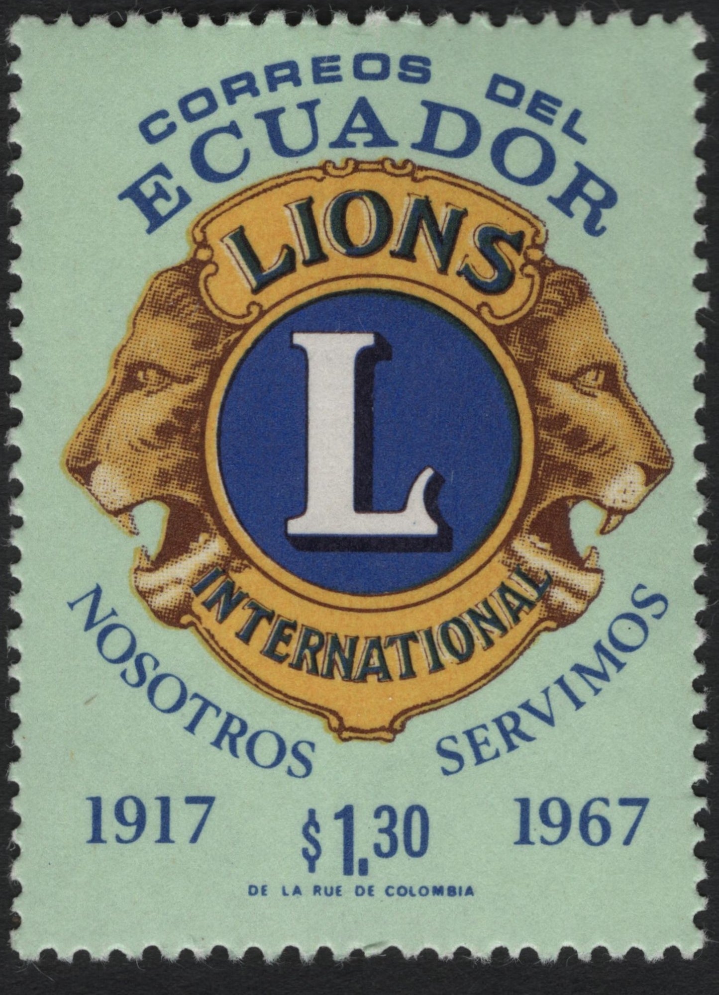 SCG10793 - Ecuador 1967 – Lions Clubs International 50 Years “Nosotros Servimos” Stamp