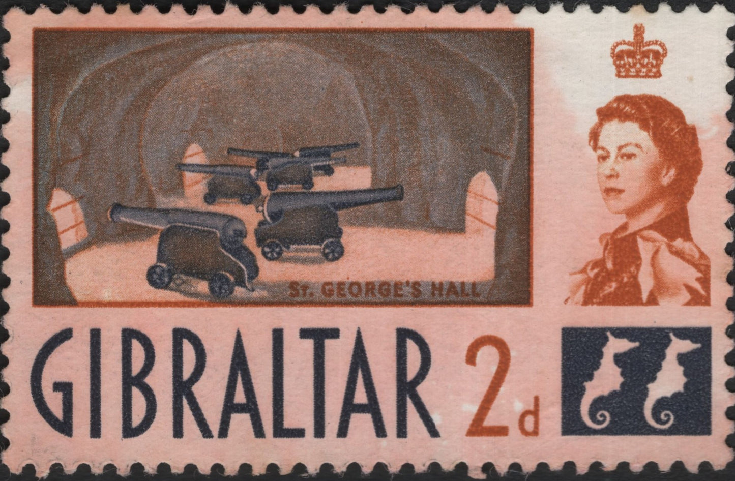 SCG10805 - Gibraltar 2d “St. George’s Hall Cannons” – Queen Elizabeth II Issue