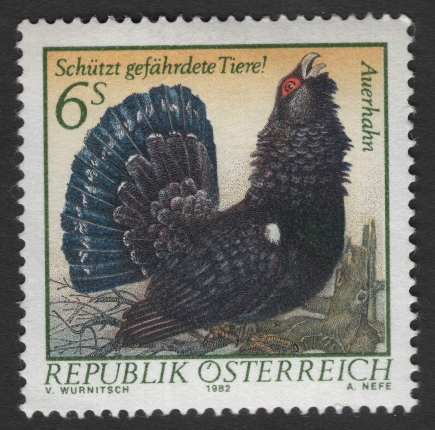 SCG11259 - Austria – 1982 “Auerhahn (Capercaillie)” Wildlife Conservation – 6 Schilling