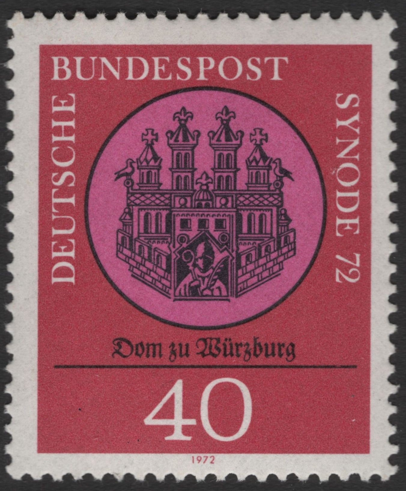 SCG11276 - Germany – 1972 Würzburg Cathedral (Dom zu Würzburg) 40 Pfennig