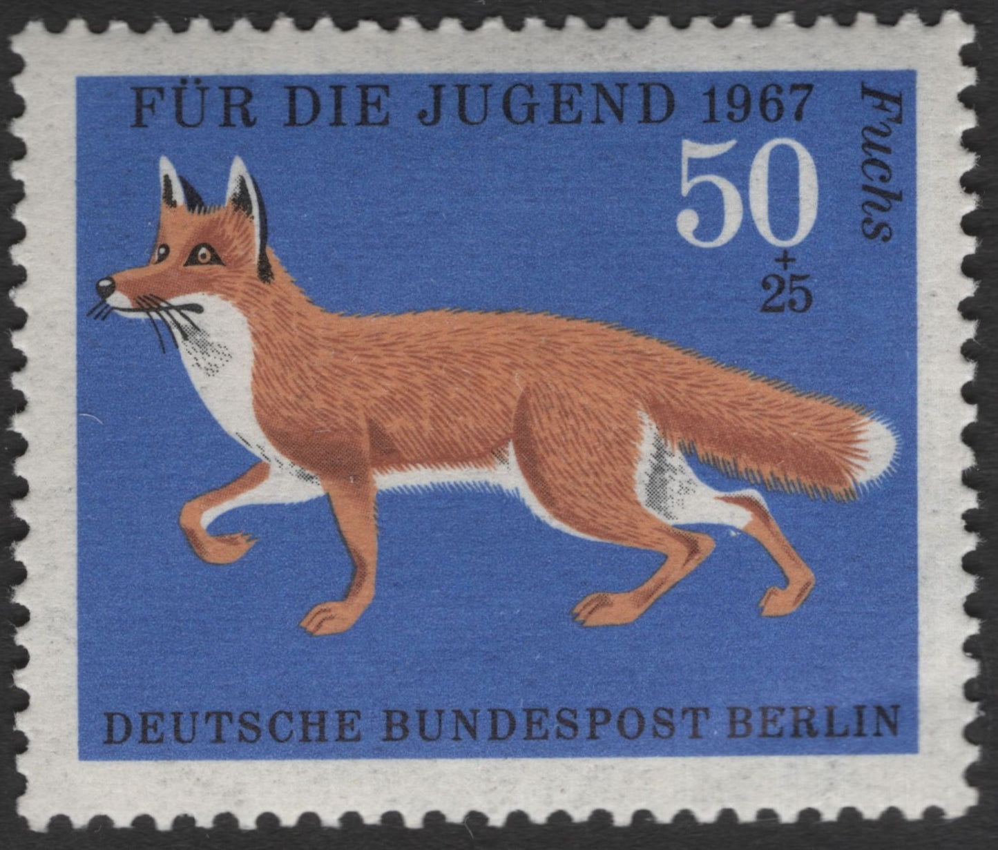 SCG11297 - Germany (Berlin) 1967 – Youth Welfare Charity Issue – Red Fox (50+25 Pfennig)