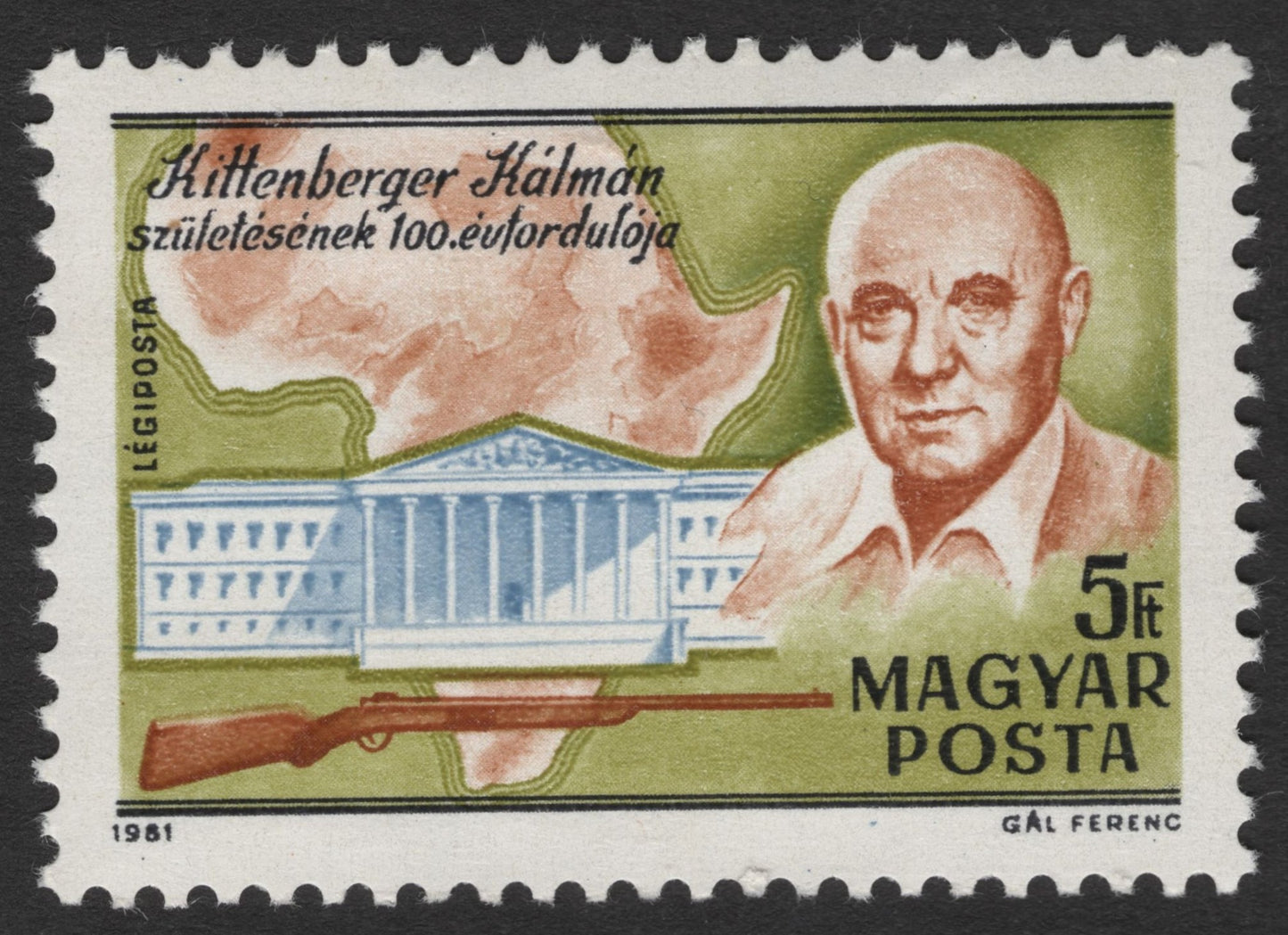 SCG11341 - Kittenberger Kálmán Birth Centenary – Hunter & Explorer Commemorative (1981, Hungary)
