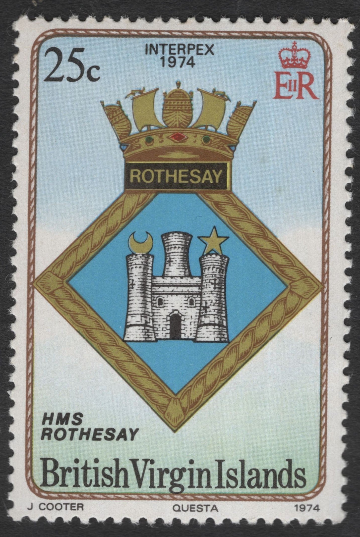 SCG12006 - HMS Rothesay – Interpex 1974 Naval Crest Stamp