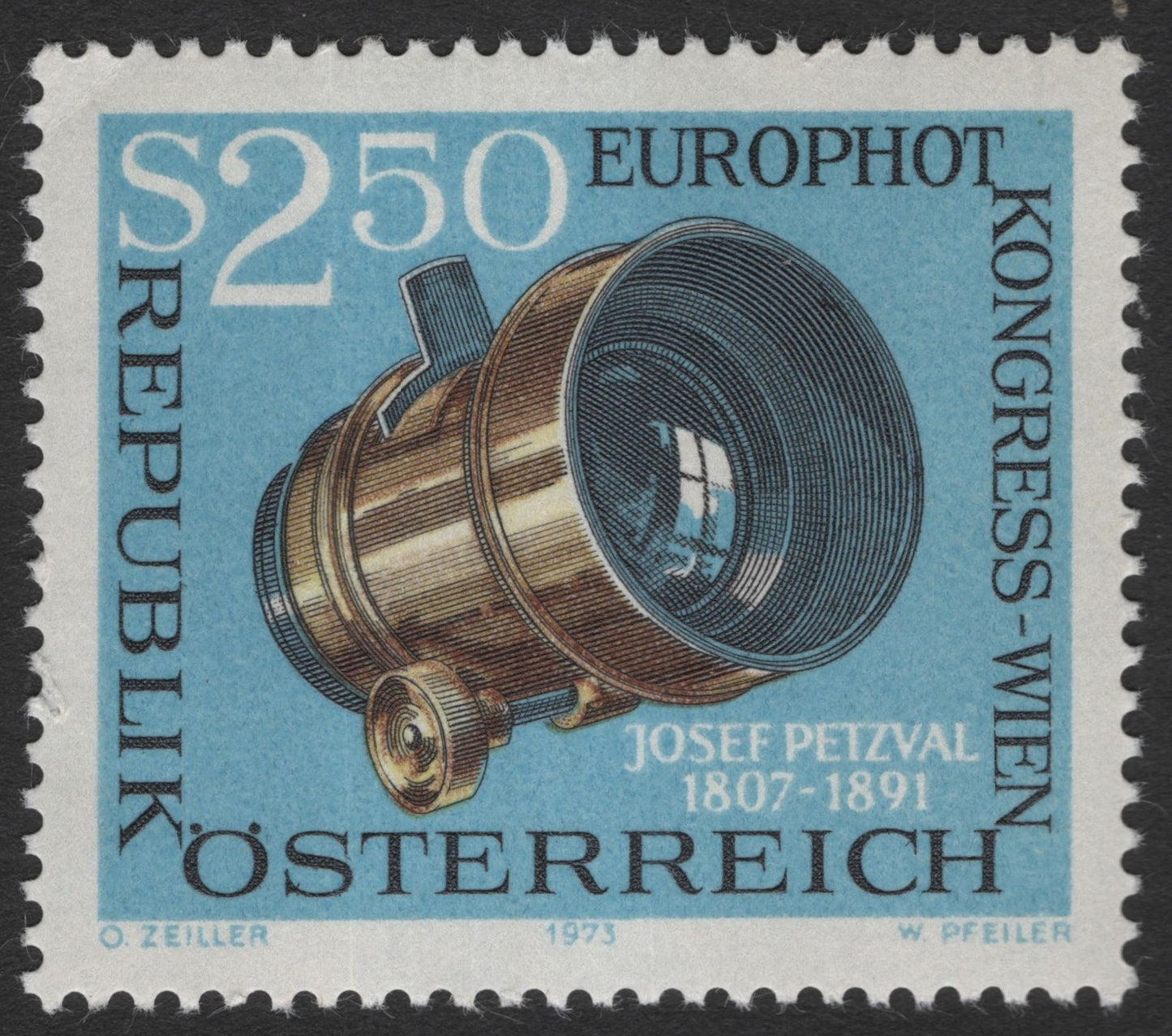 SCG12044 - Austria 1973 Europophot Congress Vienna – Josef Petzval Camera Lens (S2.50)