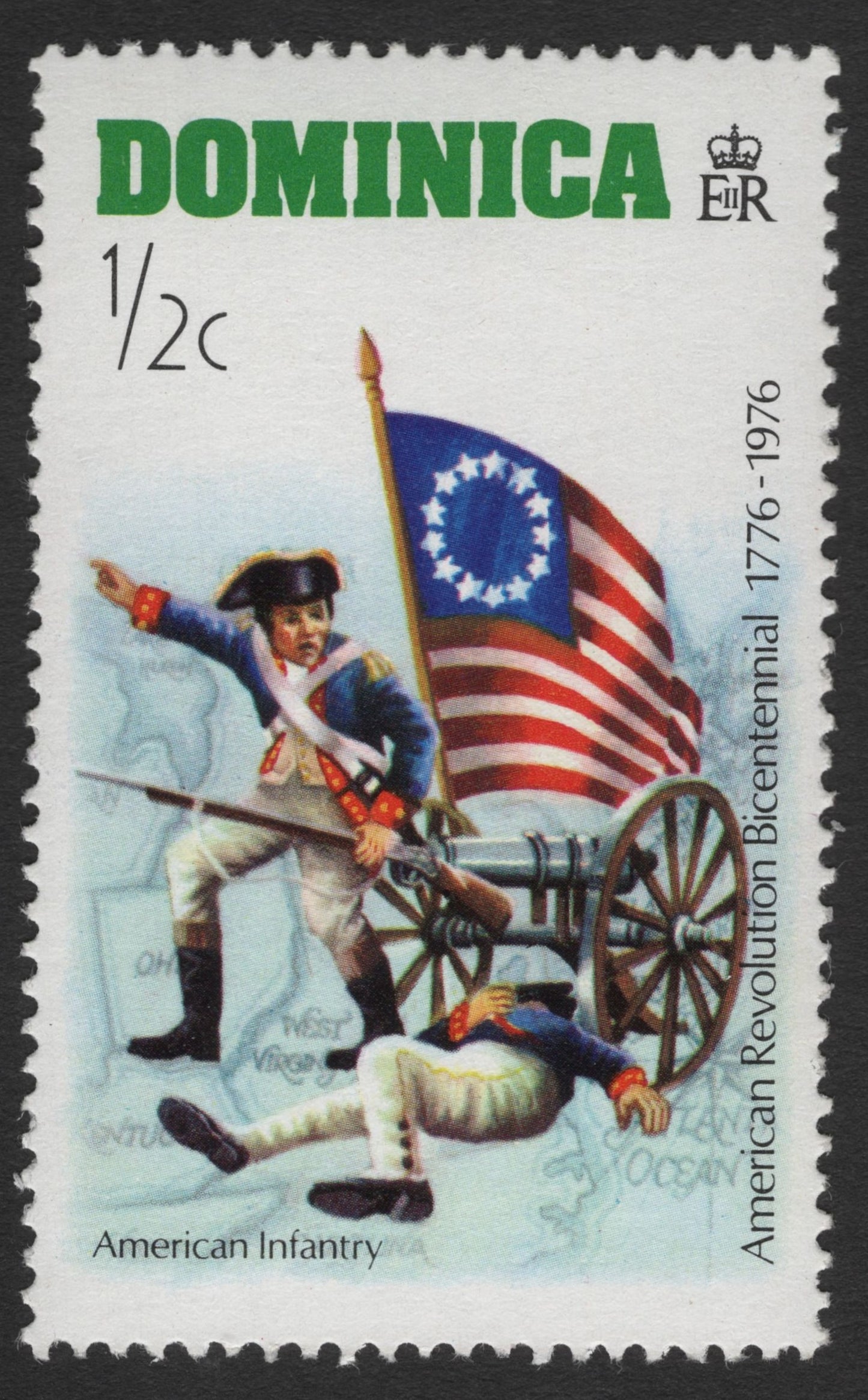 SCG12049 - Dominica 1976 American Revolution Bicentennial – American Infantry