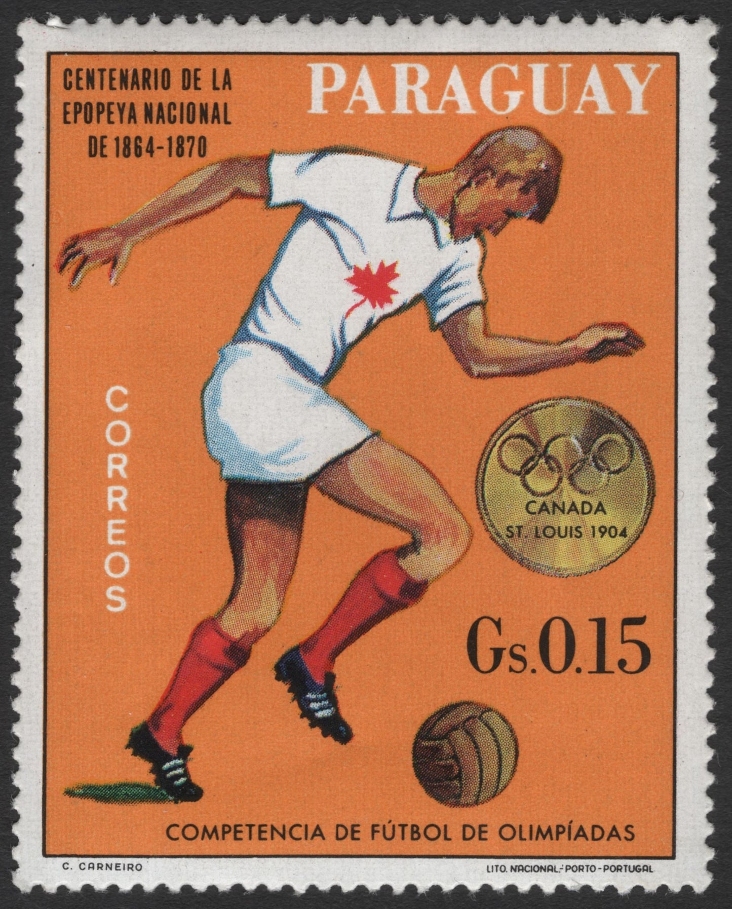 SCG12050 - Paraguay Olympic Football Commemoration Stamp – St. Louis 1904
