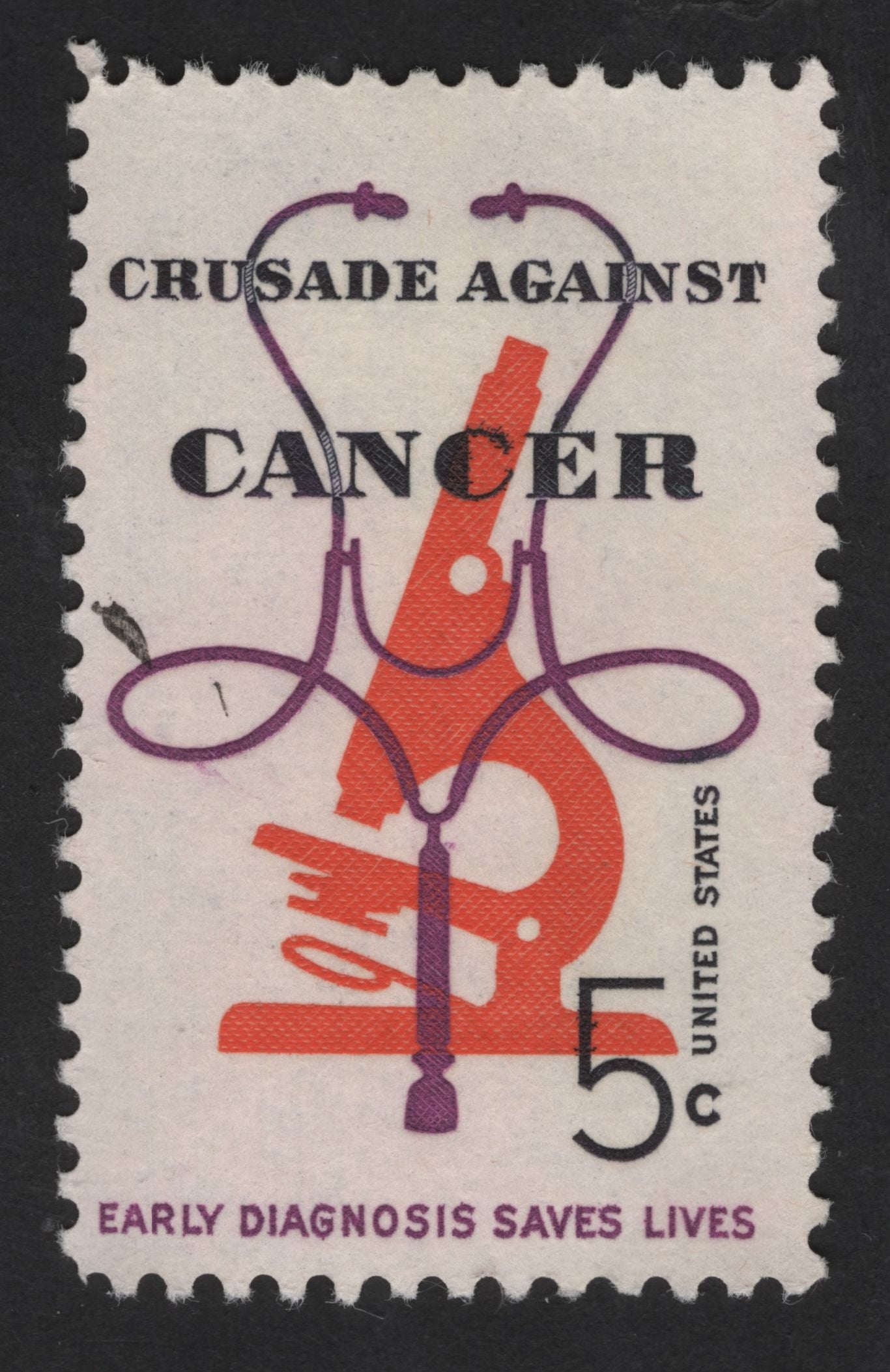 SCG13805 - United States 5¢ “Crusade Against Cancer” – Early Diagnosis Saves Lives (1963)